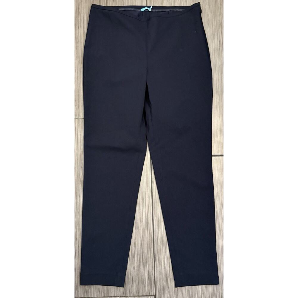 J McLaughlin Navy Blue Side Zip Dress Pants Size 12 Straight Leg